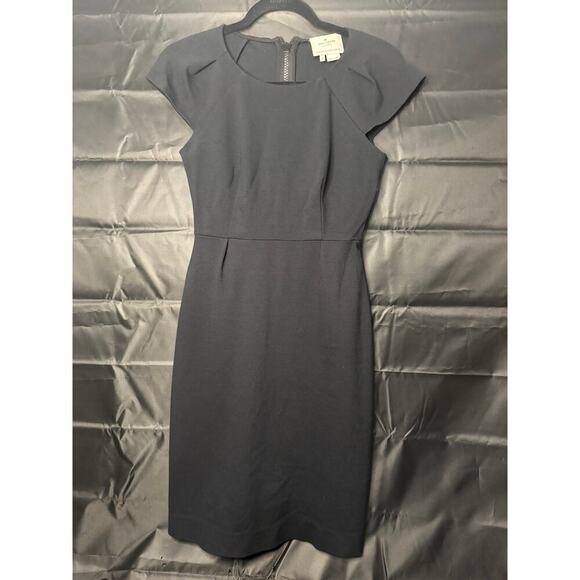 Kate Spade Black Cap Sleeve Sheath Dress Women's Midi Size 0 - Picture 1 of 3